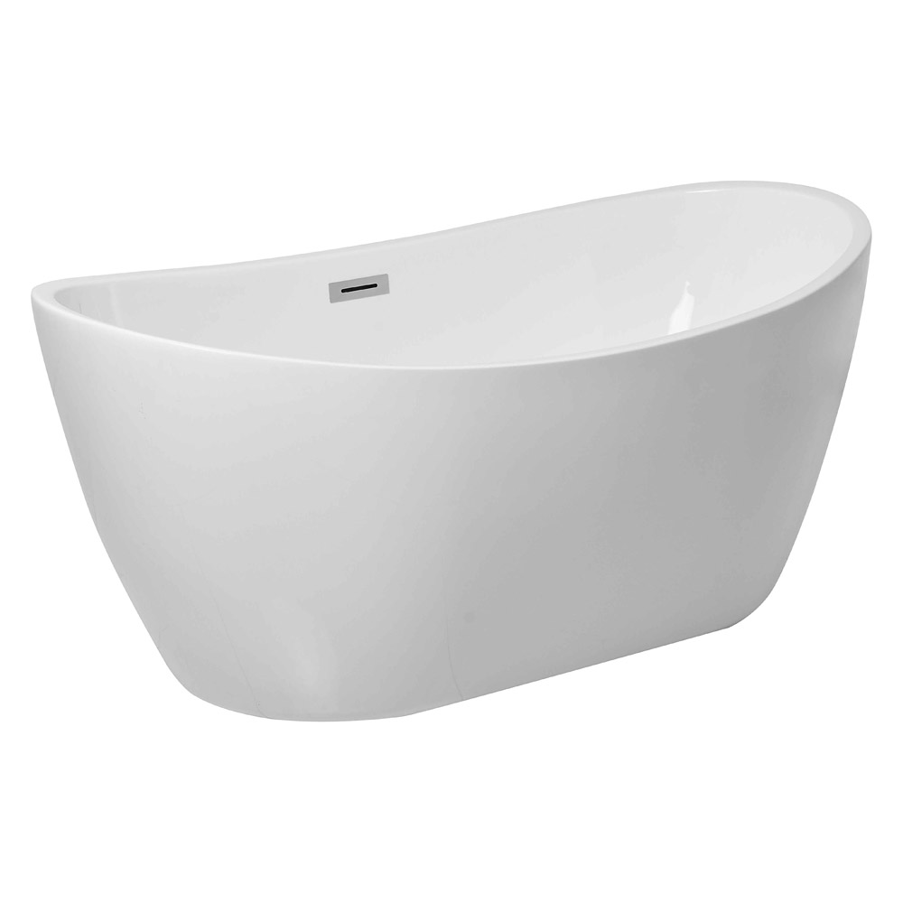 Elegant Soaking Double Slipper Bathtub - White, D 54" (BT10354GW)