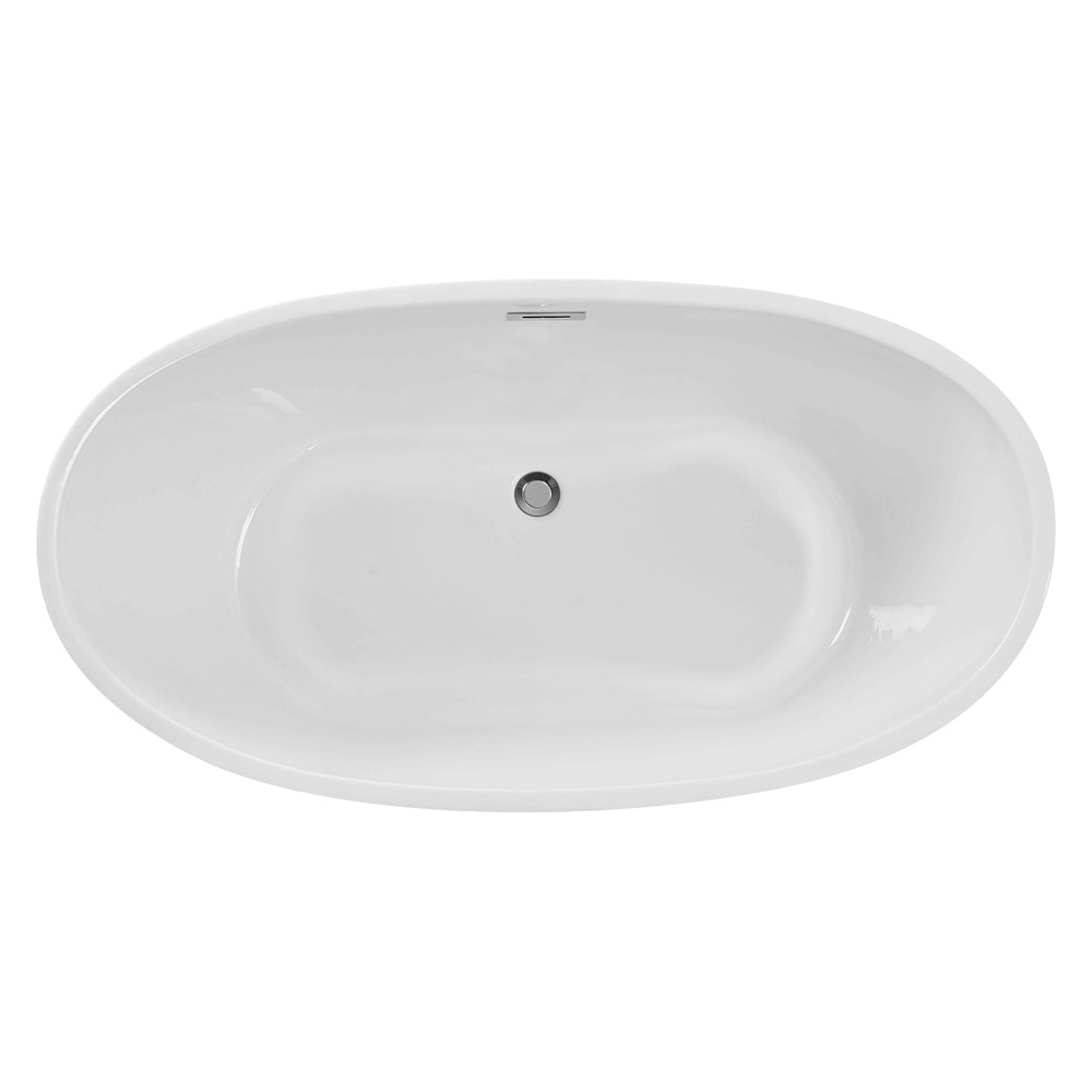 Elegant Soaking Double Slipper Bathtub - White, D 54" (BT10354GW)
