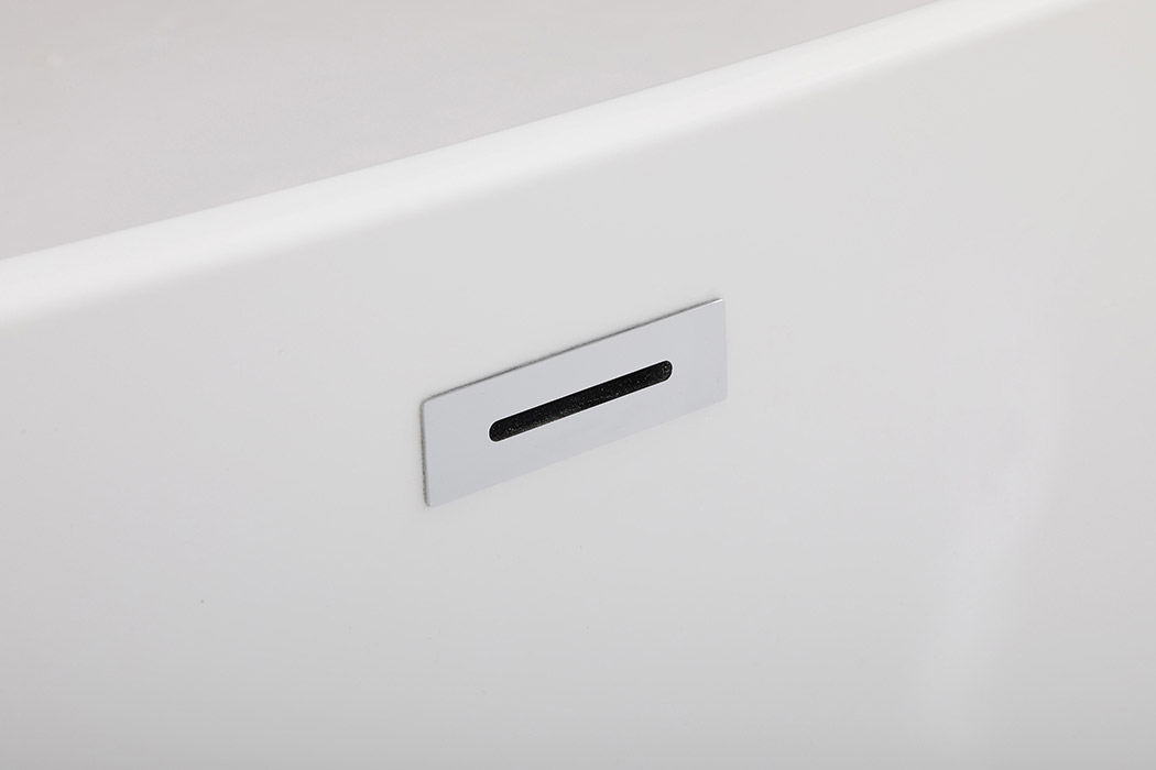 Elegant Soaking Double Slipper Bathtub - White, D 62" (BT10362GW)
