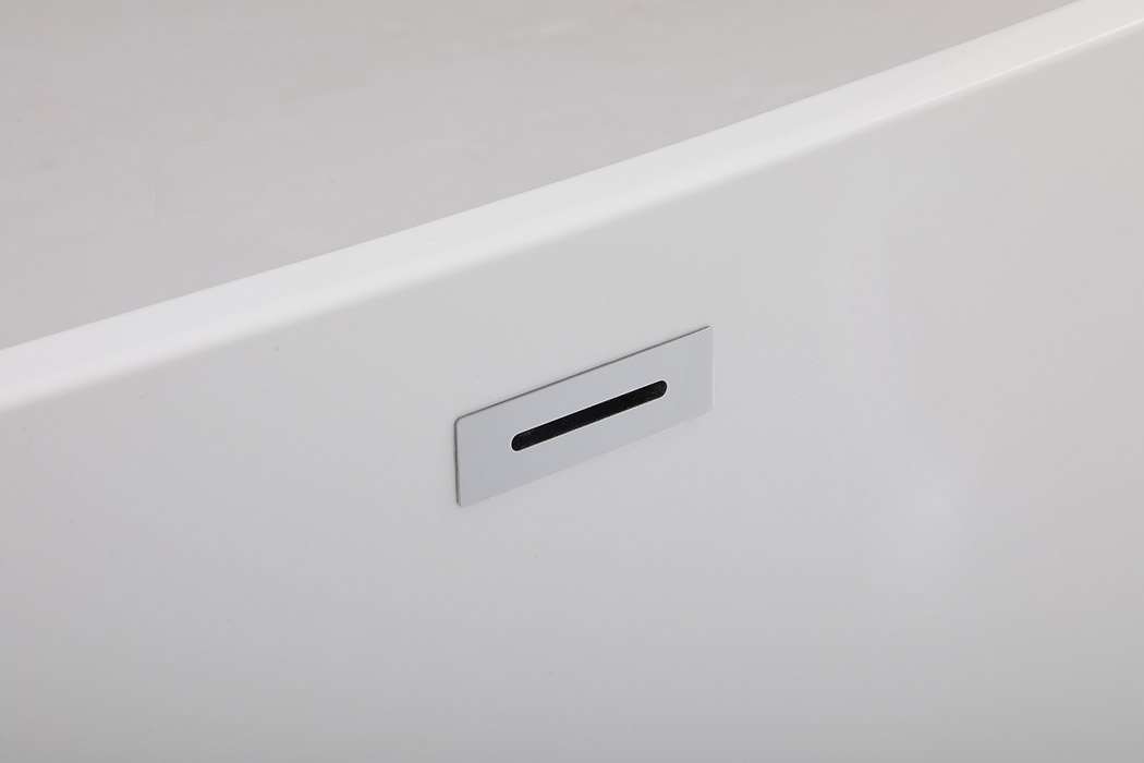 Elegant Soaking Double Slipper Bathtub - White, D 67" (BT10367GW)