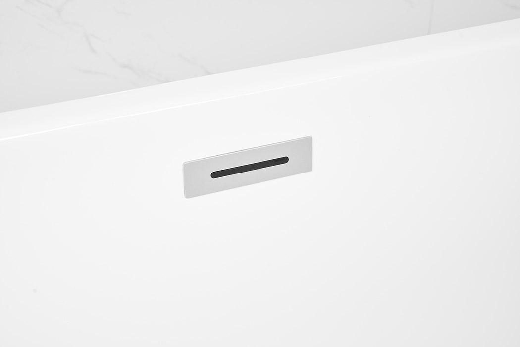 Elegant Soaking Double Slipper Bathtub - White, D 72" (BT10372GW)