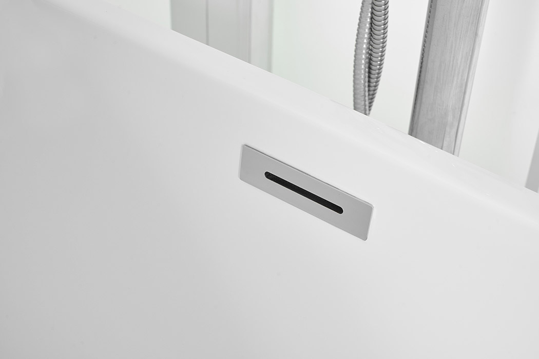 Elegant Soaking Roll Top Bathtub - White, D 65" (BT10665GW)
