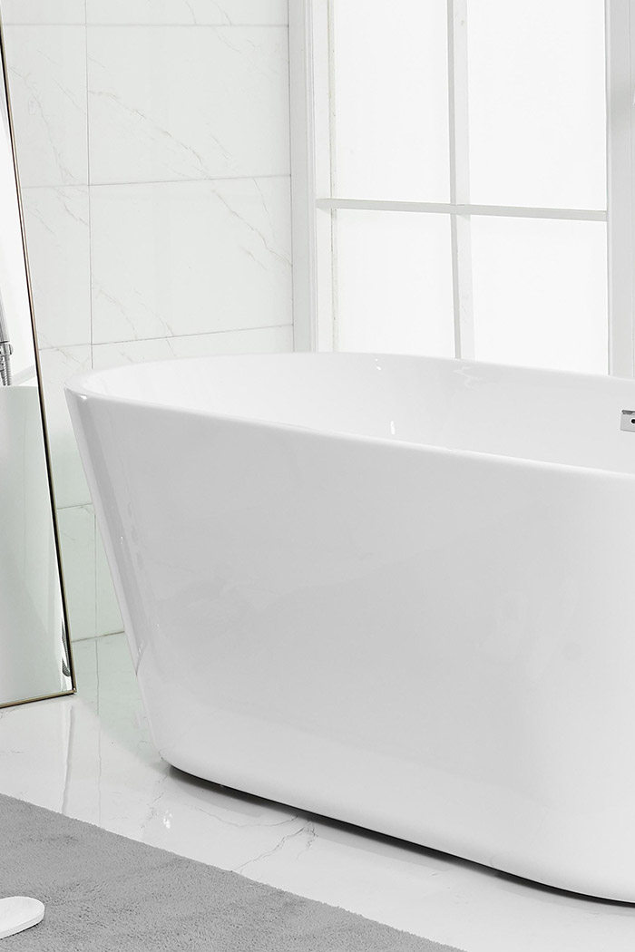 Elegant Soaking Roll Top Bathtub - White, D 65" (BT10665GW)