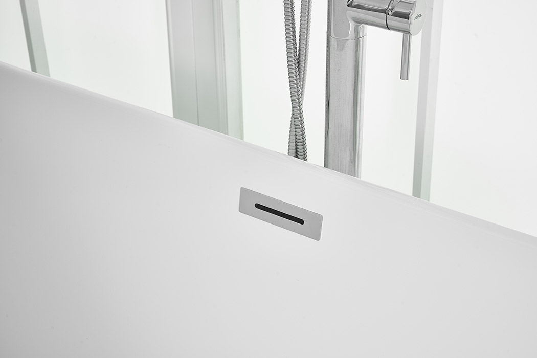 Elegant Soaking Roll Top Bathtub - White, D 71" (BT10671GW)