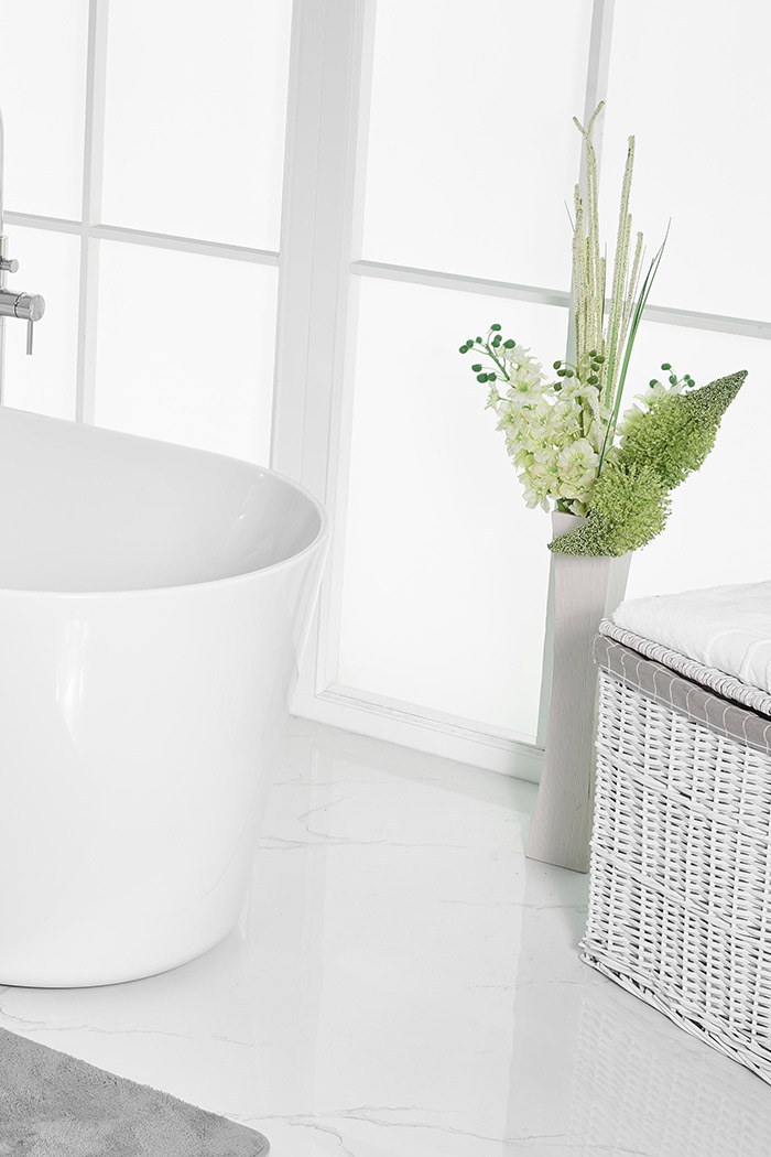 Elegant Soaking Roll Top Bathtub - White, D 71" (BT10671GW)