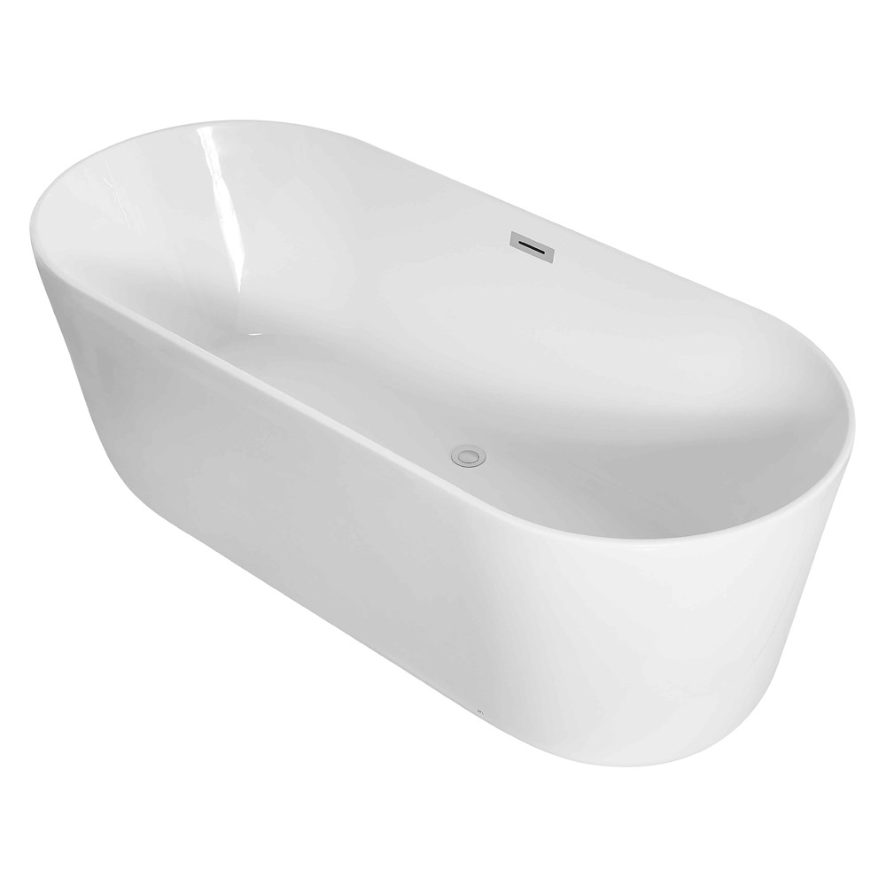 Elegant Soaking Roll Top Bathtub - White, D 71" (BT10671GW)