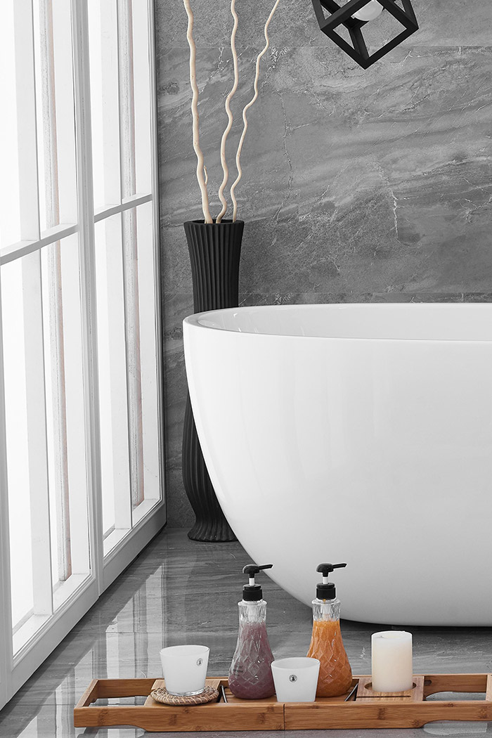 Elegant Soaking Roll Top Bathtub - White, D 67" (BT10767GW)
