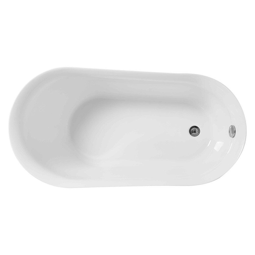 Elegant Soaking Single Slipper Bathtub - White, D 54" (BT10854GW)