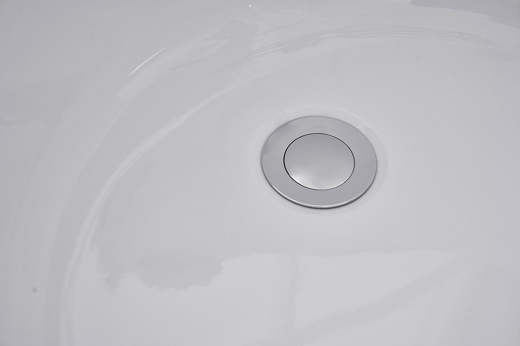 Elegant Soaking Single Slipper Bathtub - White, D 59" (BT10859GW)