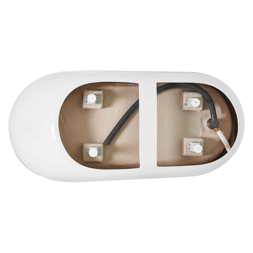 Elegant Soaking Single Slipper Bathtub - White, D 59" (BT10859GW)