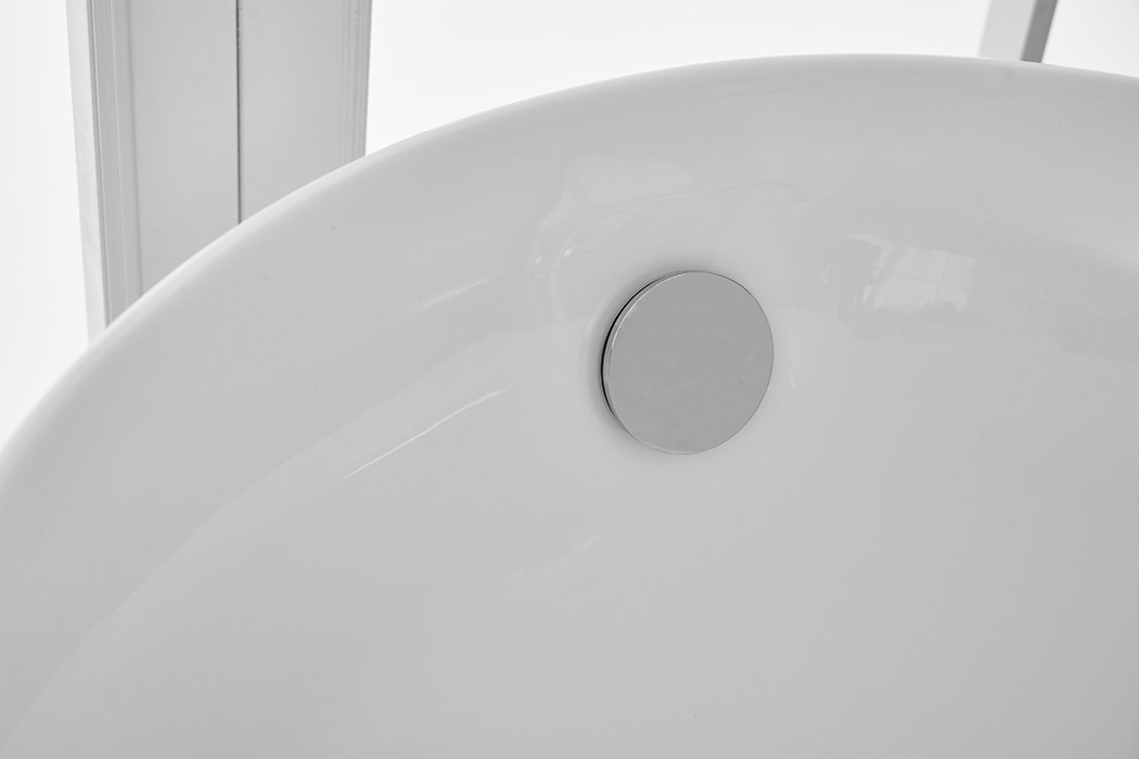 Elegant Soaking Single Slipper Bathtub - White, D 67" (BT10867GW)