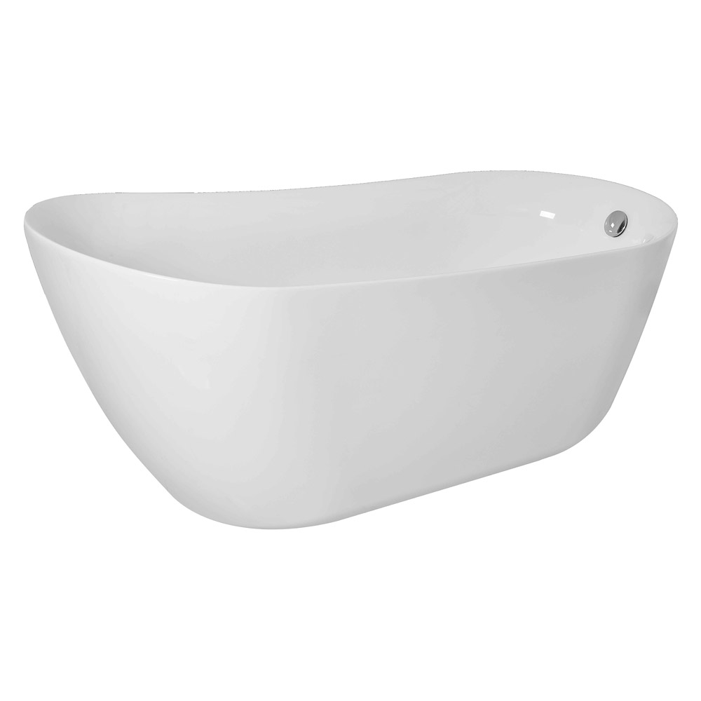 Elegant Soaking Single Slipper Bathtub - White, D 67" (BT10867GW)
