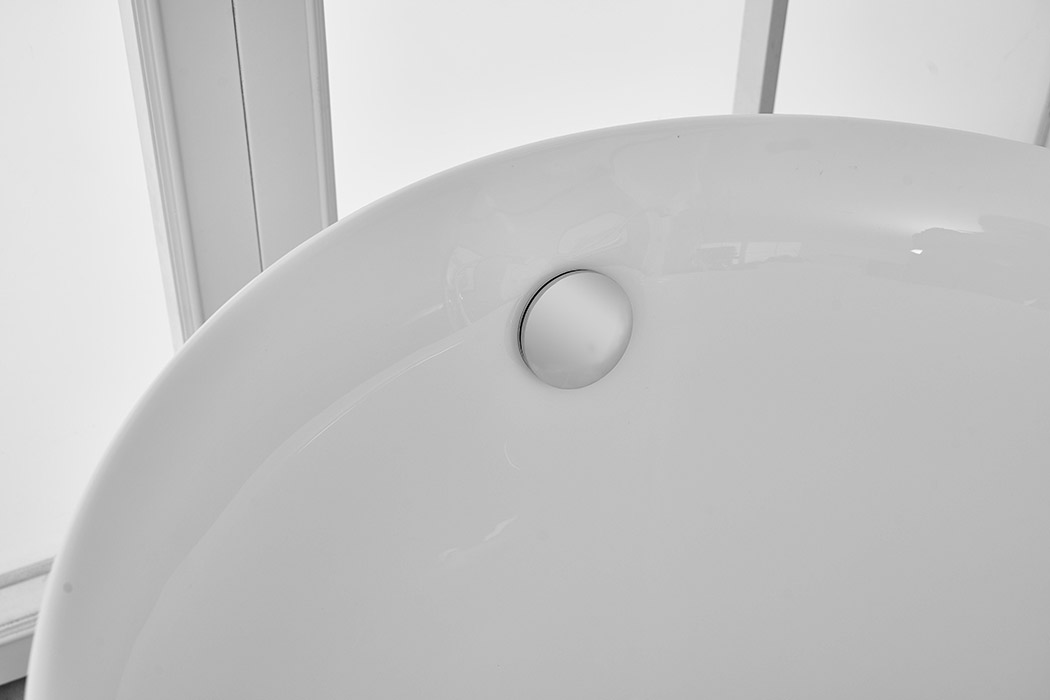 Elegant Soaking Single Slipper Bathtub - White, D 70" (BT10870GW)