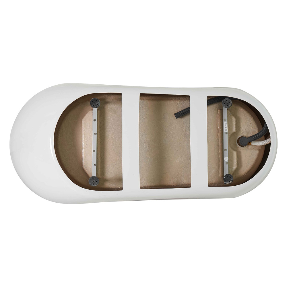 Elegant Soaking Single Slipper Bathtub - White, D 70" (BT10870GW)