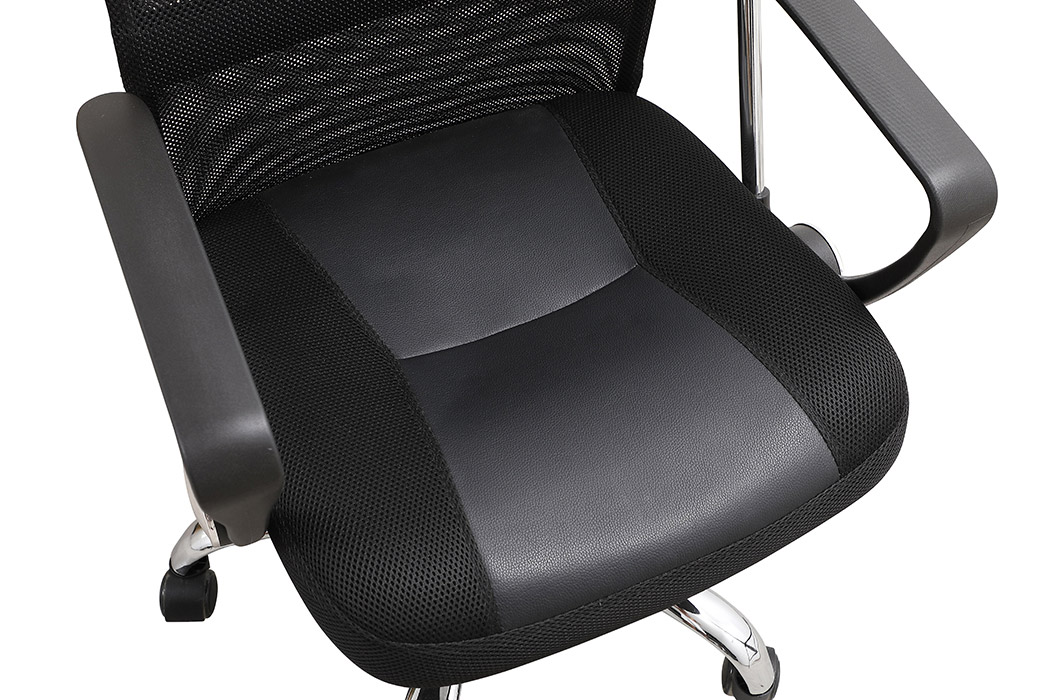 Elegant Script 23"W Vinyl Upholstered Adjustable Chair - Black (CH1001BK)