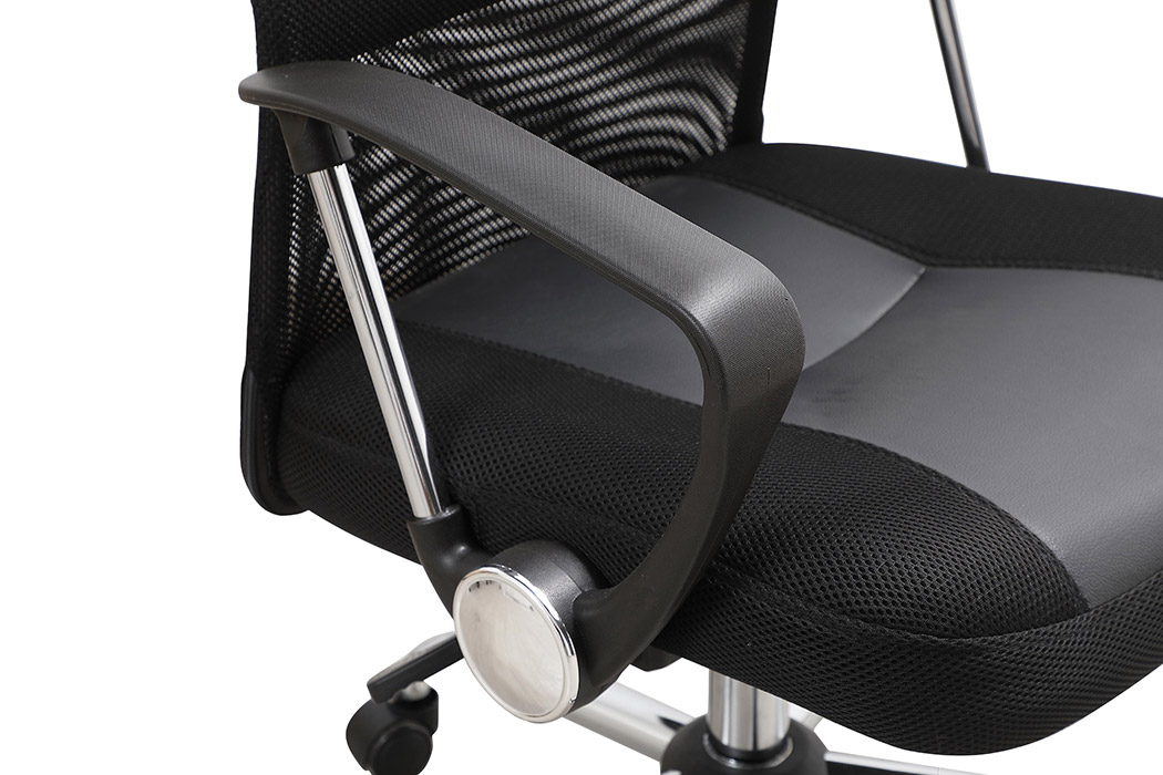 Elegant Script 23"W Vinyl Upholstered Adjustable Chair - Black (CH1001BK)