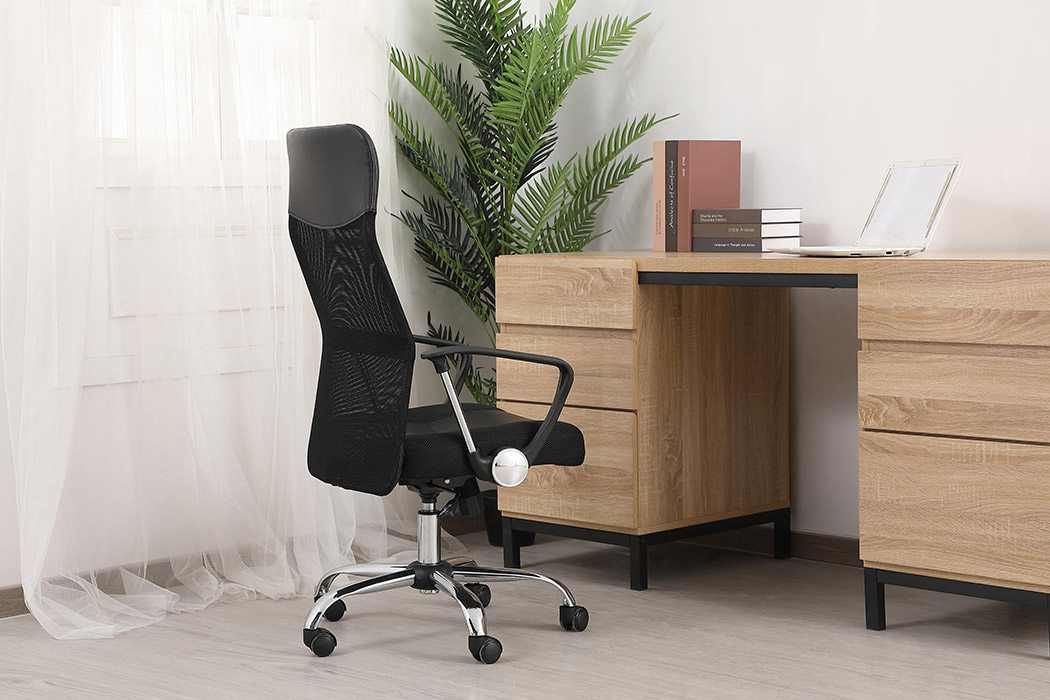 Elegant Script 23"W Vinyl Upholstered Adjustable Chair - Black (CH1001BK)