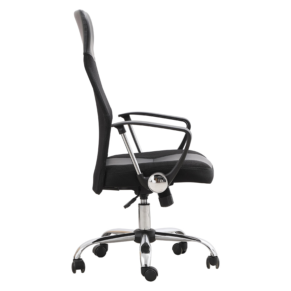 Elegant Script 23"W Vinyl Upholstered Adjustable Chair - Black (CH1001BK)