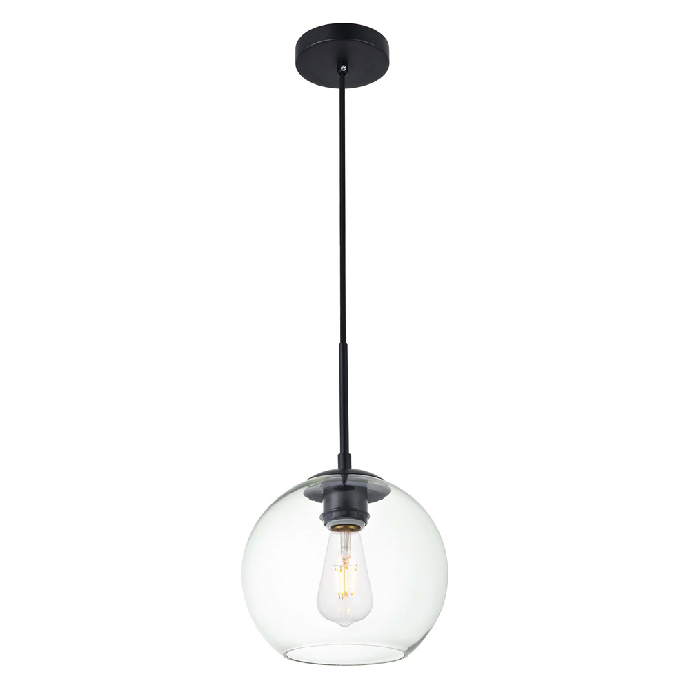Elegant Baxter 1-Light Pendant - Black, L 7.9" (LD2206BK)
