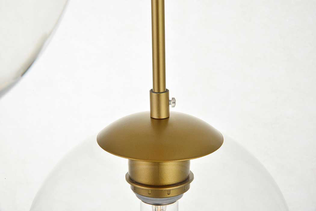 Elegant Baxter 3-Light Pendant - Brass, L 18.1" (LD2208BR)
