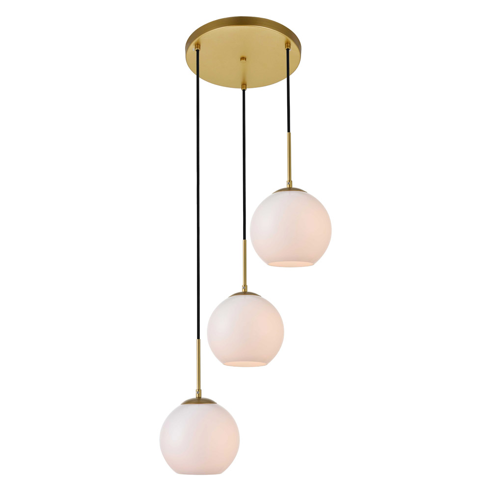 Elegant Baxter 3-Light Pendant - Brass, L 18.1" (LD2209BR)