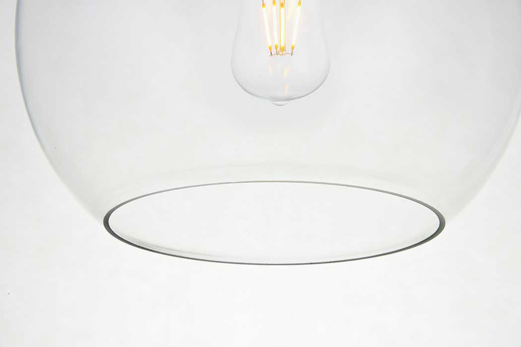 Elegant Baxter 1-Light Flush Mount - Black, L 9.8" (LD2210BK)