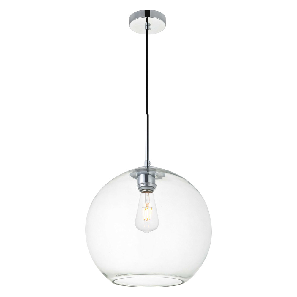 Elegant Baxter 1-Light Pendant - Chrome, L 11.8" (LD2224C)