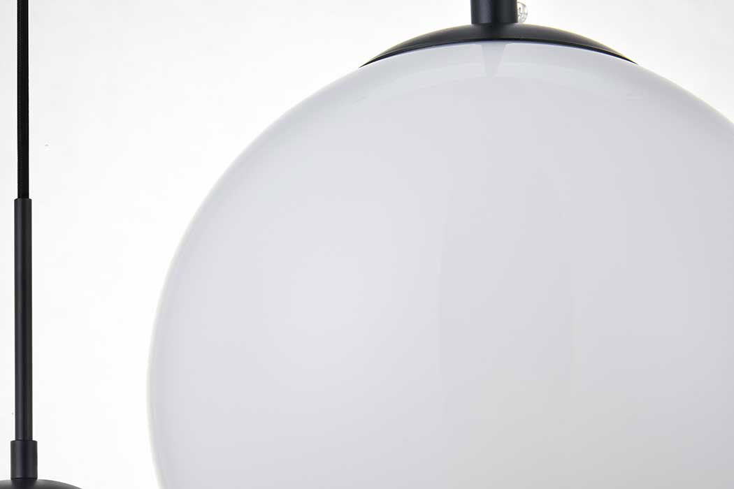 Elegant Baxter 36" 3 Lights Pendant - Black, 3 Bubls (LD2237BK)