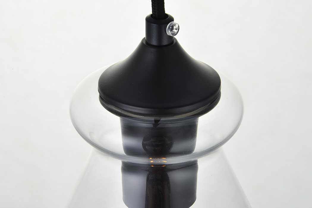 Elegant Destry 9.4" 1-Light Pendant - Black (LD2244BK)