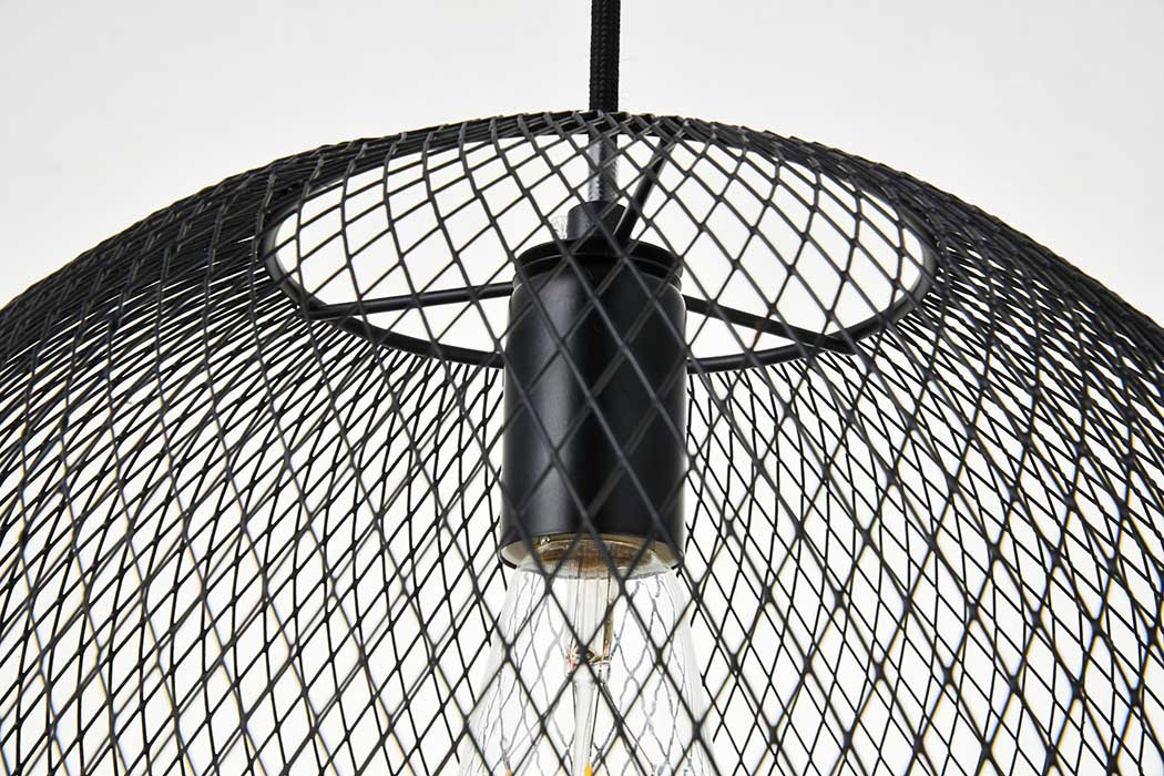 Elegant Keller 1 Light Pendant - Black, L 13.2" (LD2250BK)