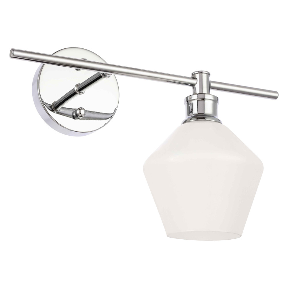 Elegant Wall Sconce - Chrome/Matte Glass, Left Side (LD2301C)