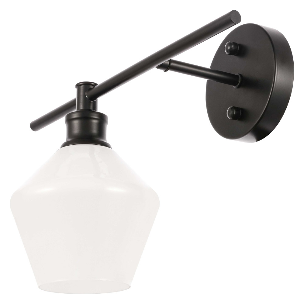 Elegant Wall Sconce - Black/Matte Glass, Right Side (LD2305BK)