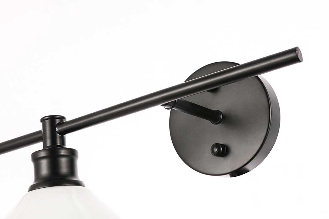 Elegant Wall Sconce - Black/Matte Glass, Right Side (LD2305BK)