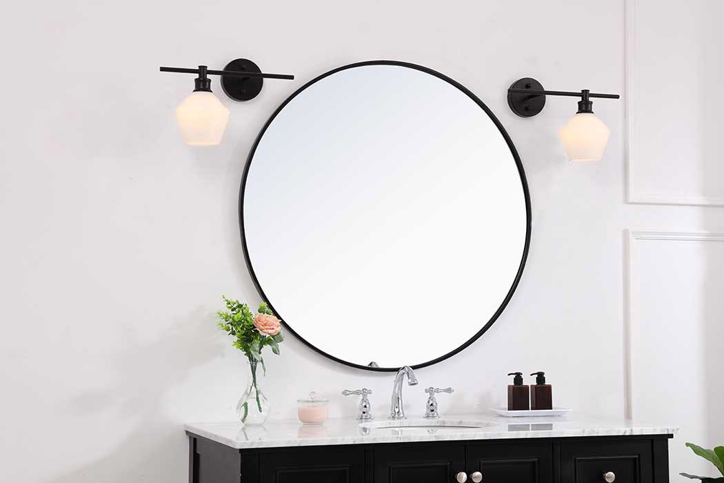 Elegant Wall Sconce - Black/Matte Glass, Right Side (LD2305BK)