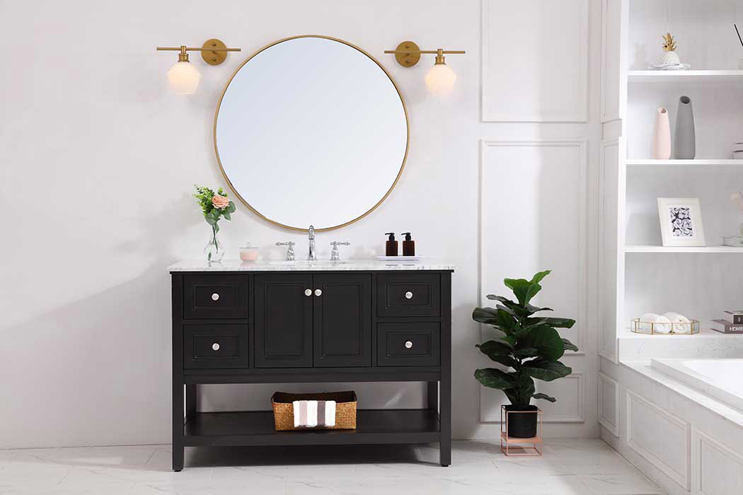 Elegant Wall Sconce - Brass/Matte Glass, Right Side (LD2305BR)