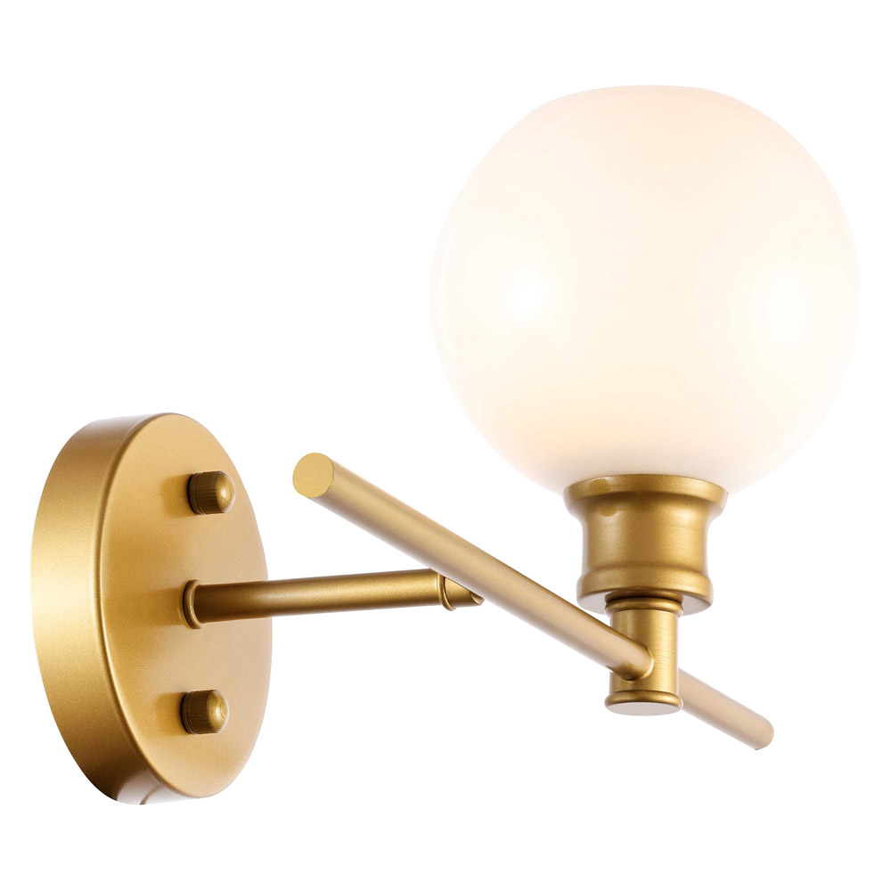 Elegant Wall Sconce - Brass/Matte Glass, Right Side (LD2307BR)