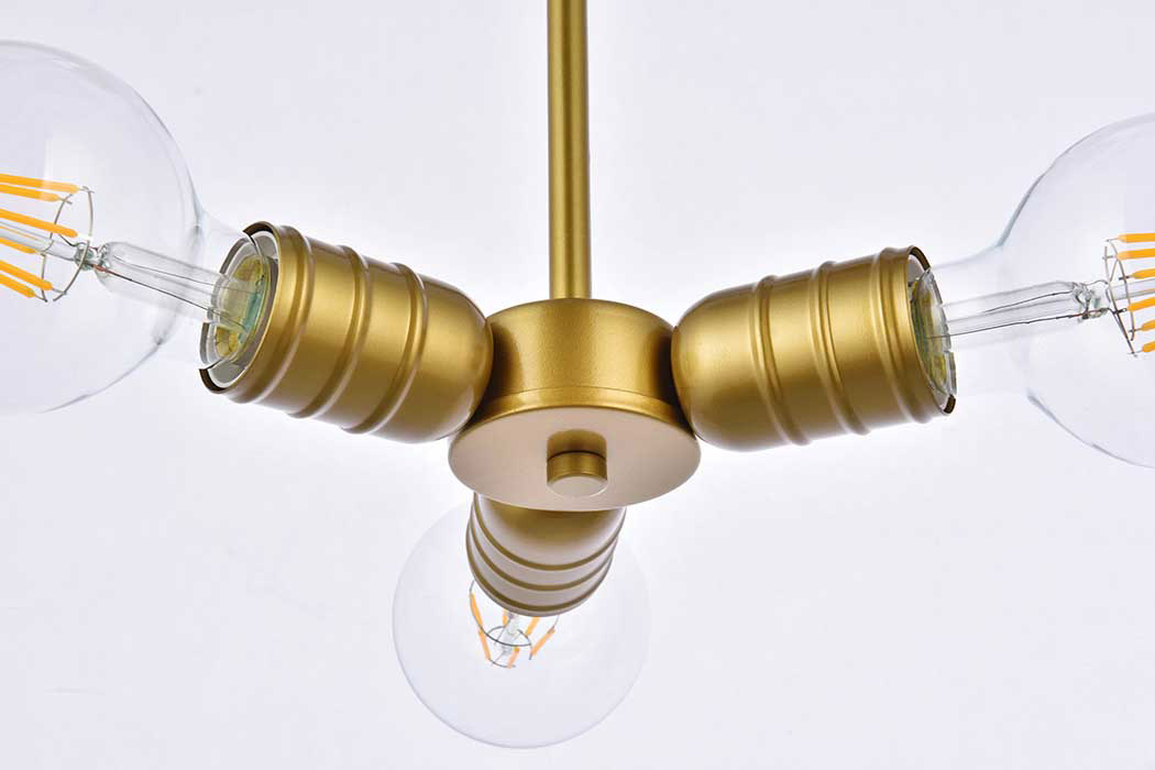 Elegant Reyes 3 Lights Pendant - Brass (LD2337BR)