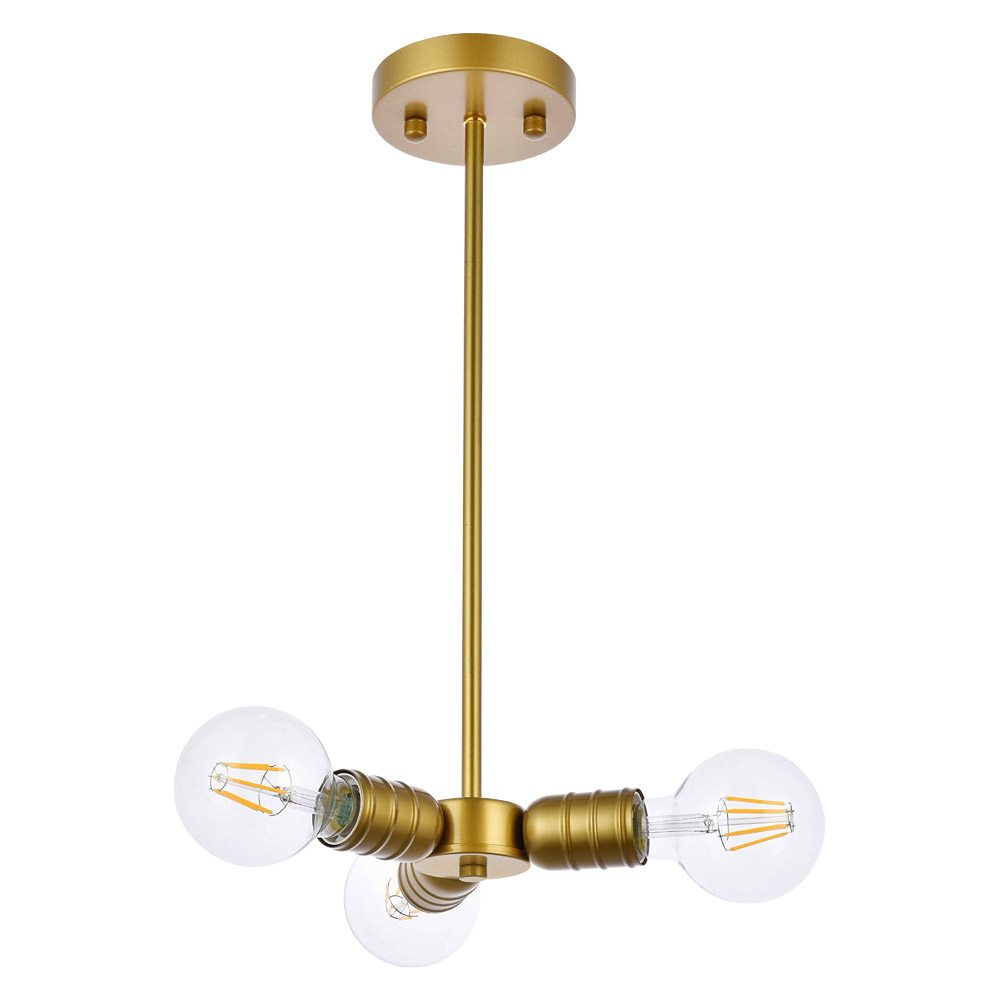 Elegant Reyes 3 Lights Pendant - Brass (LD2337BR)