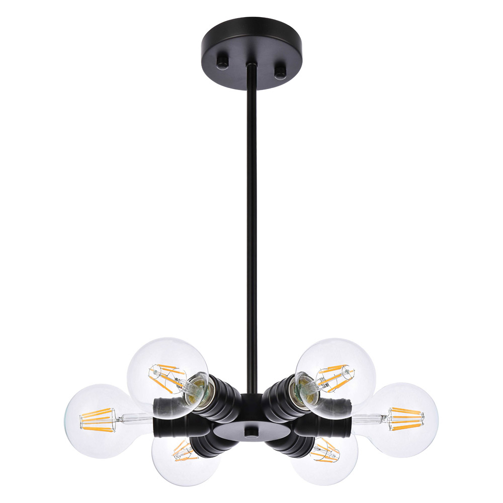 Elegant Reyes 6 Lights Pendant - Black (LD2338BK)