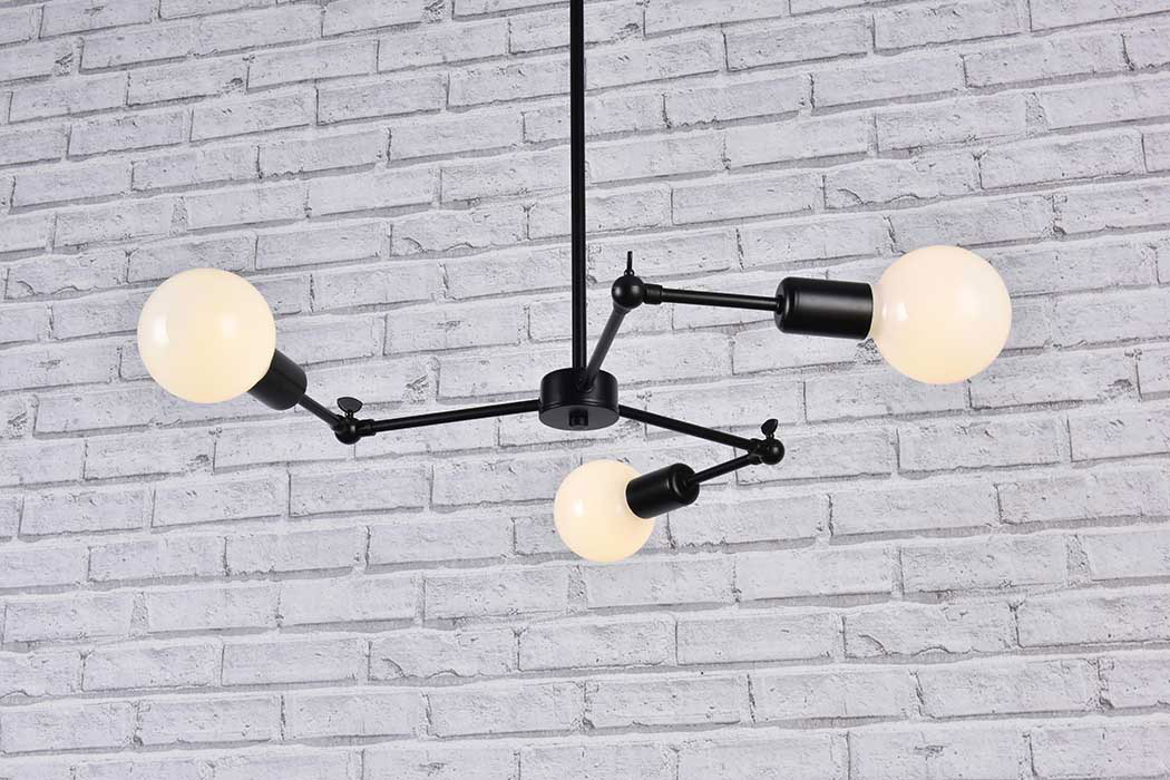 Elegant Furlong 3 Lights Pendant - Black (LD2340BK)