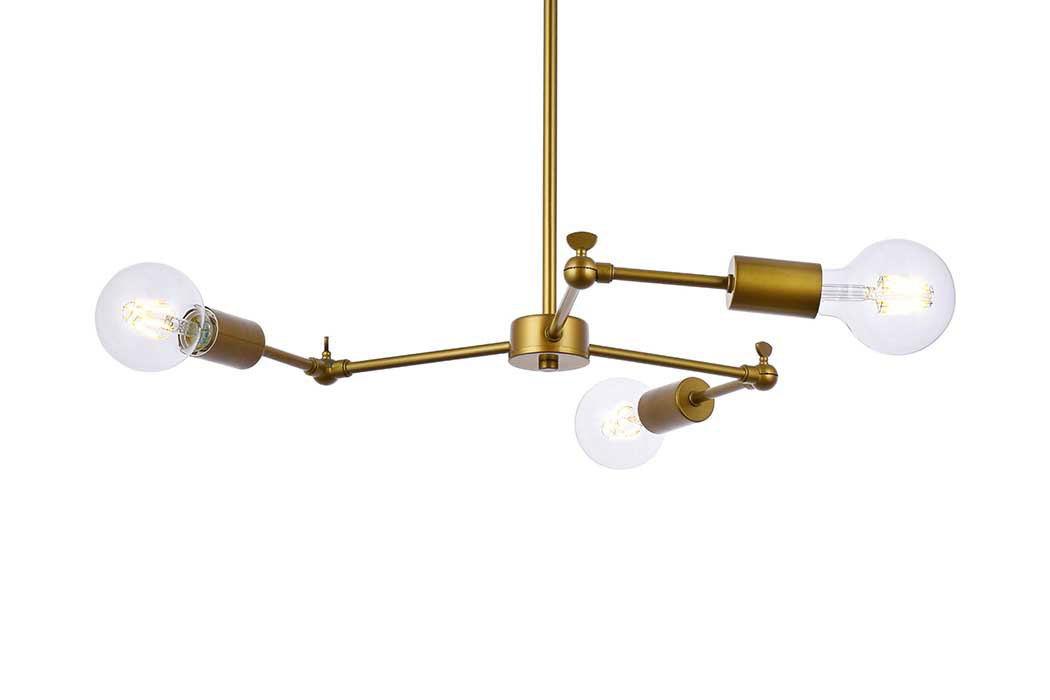 Elegant Furlong 3 Lights Pendant - Brass (LD2340BR)