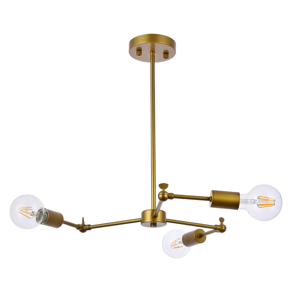 Elegant Furlong 3 Lights Pendant - Brass (LD2340BR)