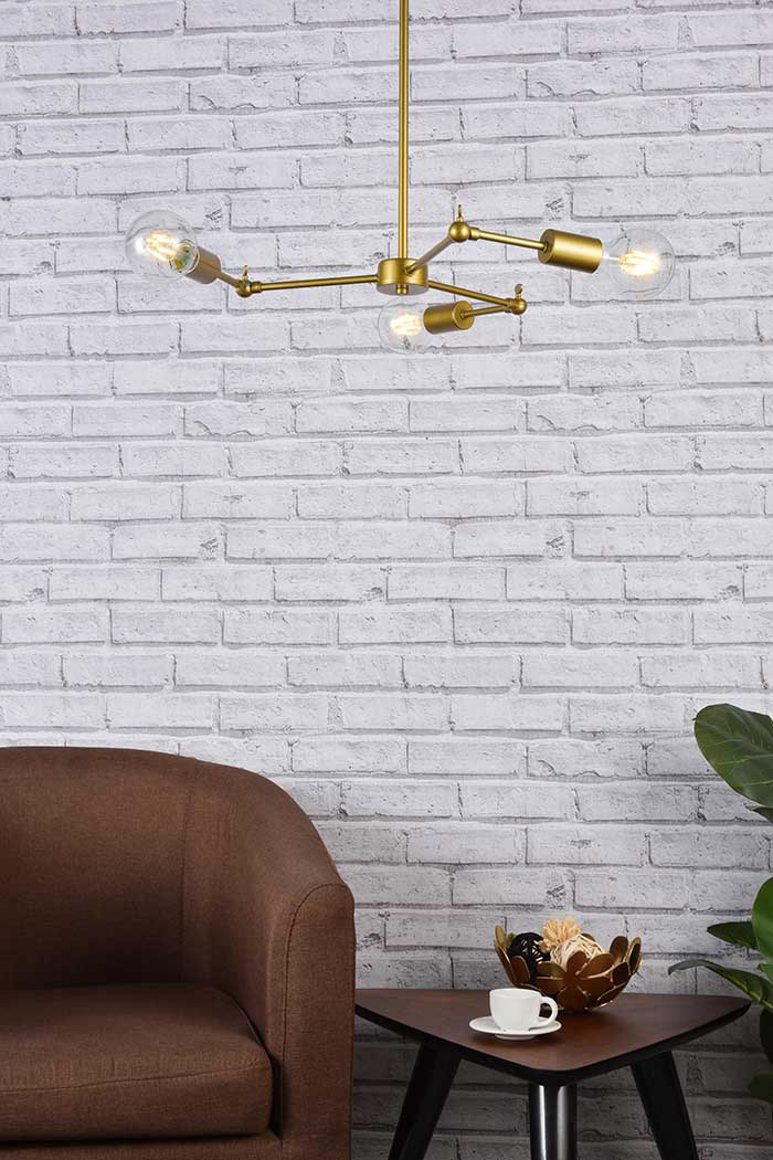 Elegant Furlong 3 Lights Pendant - Brass (LD2340BR)