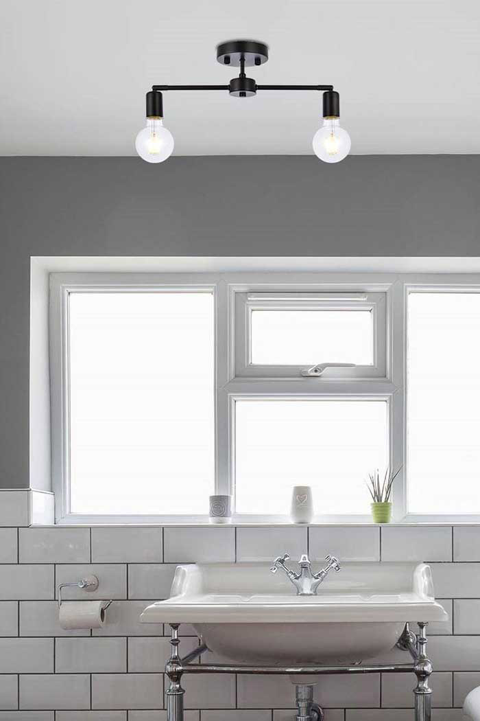 Elegant Zane 2 Lights Flush Mount - Black (LD2348BK)