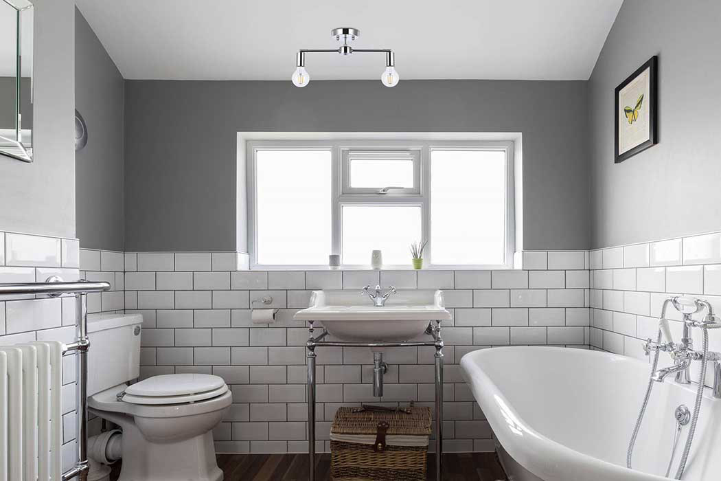 Elegant Zane 2 Lights Flush Mount - Chrome (LD2348C)
