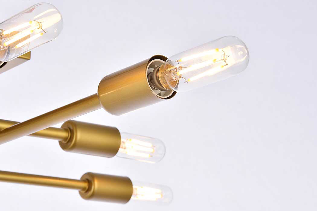 Elegant Script 8 Lights Flush Mount - Brass (LD2351BR)