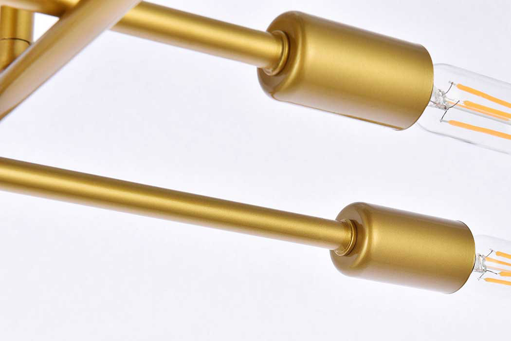 Elegant Script 8 Lights Flush Mount - Brass (LD2351BR)