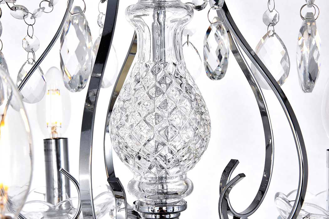 Elegant Voltaire 8-Light Chandelier - Chrome, L 22" (LD4005D22C)