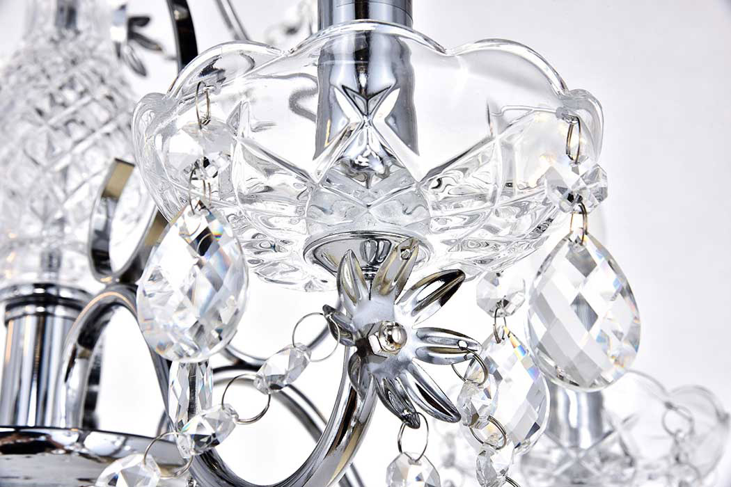 Elegant Voltaire 8-Light Chandelier - Chrome, L 22" (LD4005D22C)