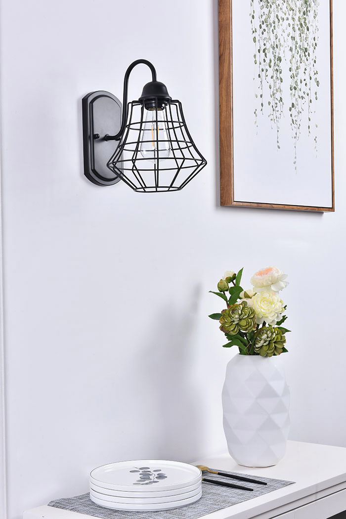 Elegant - Candor 1 Light Wall Sconce (LD4008W10BK)